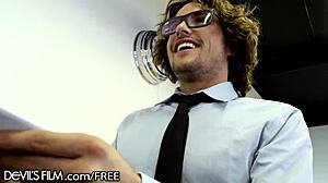 milf gets slammed with titty fuck in office