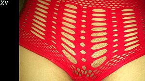 beautiful curly housewife teasing in shorts exhibitionist style