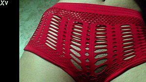 beautiful curly housewife teasing in shorts exhibitionist style