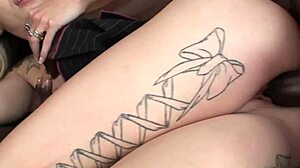 Faye Runaway, experienced blonde, gets fucked in the ass by big black cock.