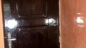 two students sneak a wild fuck after school. big black cock makes her squirt backstage.