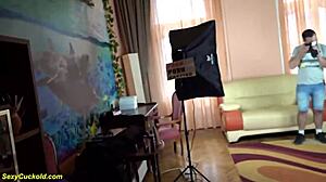 Chubby curvy wife pounded hard at porn casting.