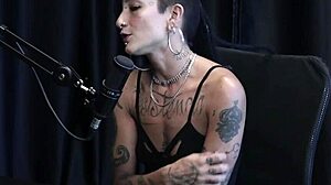 caroleta roots, redhead in lingerie, teaches dance and films hardcore public scenes on sheer red