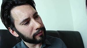 licking shaved pussy of brunette milf and fucking her hard