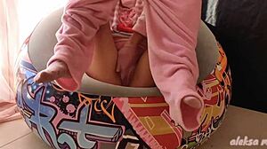 this skinny teen is masturbating her pussy and squirting so hard