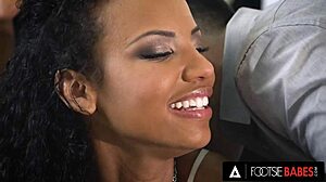 Cute Ebony Romy Indy Fucks With Feet