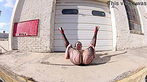 thong bodysuit strolling the docks