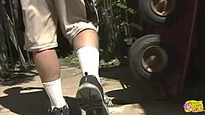 i watch them film two blondes with a toy near the pool