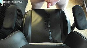 Redhead Teen Masturbates Cock in Bedroom Close-Up, Producing Massive Cum Spray