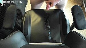 Redhead Teen Masturbates Cock in Bedroom Close-Up, Producing Massive Cum Spray