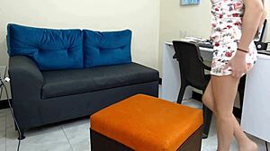 Look at this teen secretary touching herself alone in office