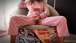 this skinny teen is masturbating her pussy and squirting so hard