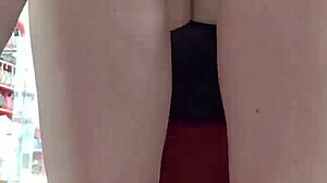 After Workout, Stepsister Tries On Shoes In Store, Showing Dirty Feet And Panties To Voyeur