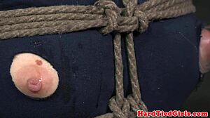 india summer gets her breasts bound in overarm bondage