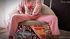 this skinny teen is masturbating her pussy and squirting so hard