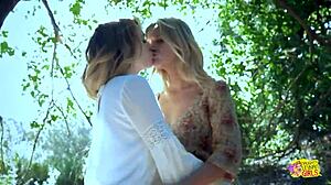 Two Naughty Angels Have Wild Sex by a Tree in the Forest With Intense Licking.