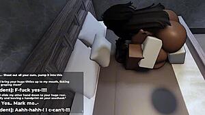 Thick ebony girl makes me play with her huge tits and ass.