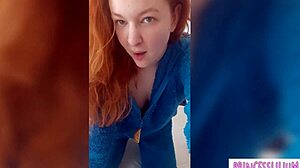 Horny Redhead Teen Begs Stepdaddy for Wet Pussy Action in Homemade Clip.