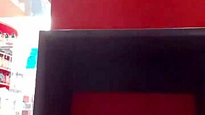 After Workout, Stepsister Tries On Shoes In Store, Showing Dirty Feet And Panties To Voyeur