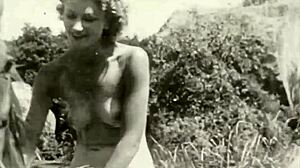 In a vintage taboo scene, emotions run high during outdoor doggystyle with hairy pussy