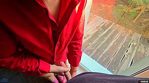 Step Sister Helps Step Brother Cum Fast in Her Panties While Step Mom Waits Outside!