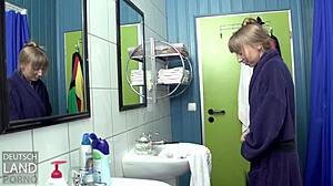 jenni n, lick my cock in the basement tanning bed for a quick facial