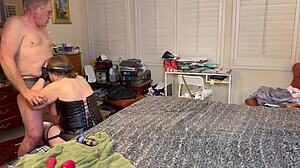 Granny Peggy Sue’s First Pegging Ends With Cum-Filled Mouth In POV