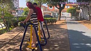 wife shows her ass in crowded park public display