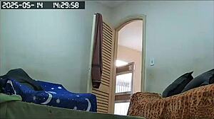 Hidden Camera Catches Maid Cleaning Naked with Huge Assets.