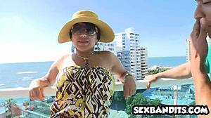 Why did the hot slutty milf pick up a young guy? To fuck his big cock!