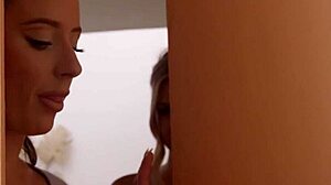 Big-boobed lesbian blondie Jazlyn Ray poses nude with girlfriend Charly Summer