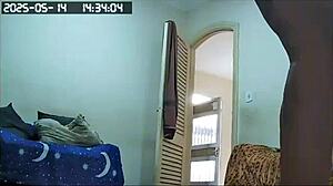 Hidden Camera Catches Maid Cleaning Naked with Huge Assets.