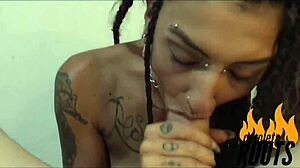 caroleta roots asks psy to record their fuck, he cums on her ass for christmas