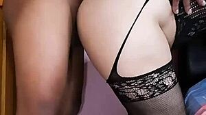 sexy hot girl in lingerie fucked by stepbrother, screaming pleasure in british interracial scene