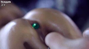 Susy Gala Moans in Missionary With Anal Plug and Dildo in Wet Pussy