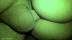 Girlfriend gags on deepthroat while riding daddy