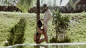 Horny Asian Teen Fucks Outdoors!