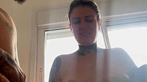 I saw the neighbor watching, got horny, and called my husband to suck him