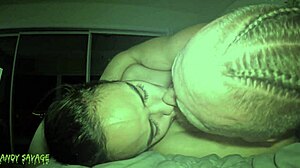 Girlfriend gags on deepthroat while riding daddy