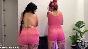 Young European Girl With Huge Boobs And Tattoos Shakes Her Ass In Jeans And Lingerie