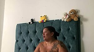 Unfaithful Cousin Rides Cowgirl and Gets Cum on Big Tits in Kitchen