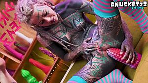 crazy alternative girls playing with asses using toys and vibrators