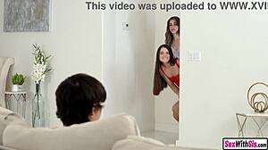 teen stepsis threesome with tiny 18+ bestie an' huge cock stepbro, oops