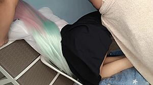 Cosplayer Stepdaughter Still Virgin with Tight Pink Pussy?