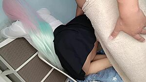 Cosplayer Stepdaughter Still Virgin with Tight Pink Pussy?