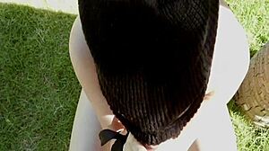 Horny Asian Teen Fucks Outdoors!