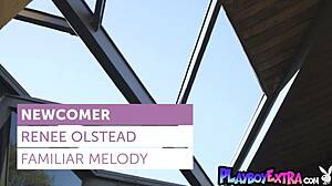 Classy Milf Renee Olstead Strips and Plays Guitar Naked