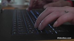 Hey, this teen got caught masturbating and grandpa fucked her.