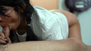 Hey, stepsister fucks for silence in bedroom with moaning
