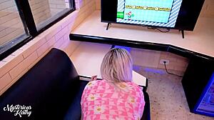 Bent over my stepsis in a mini skirt with no panties, her juicy pussy screaming for action on red - MysteriousKathy